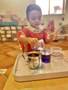 Child in montessori classroom